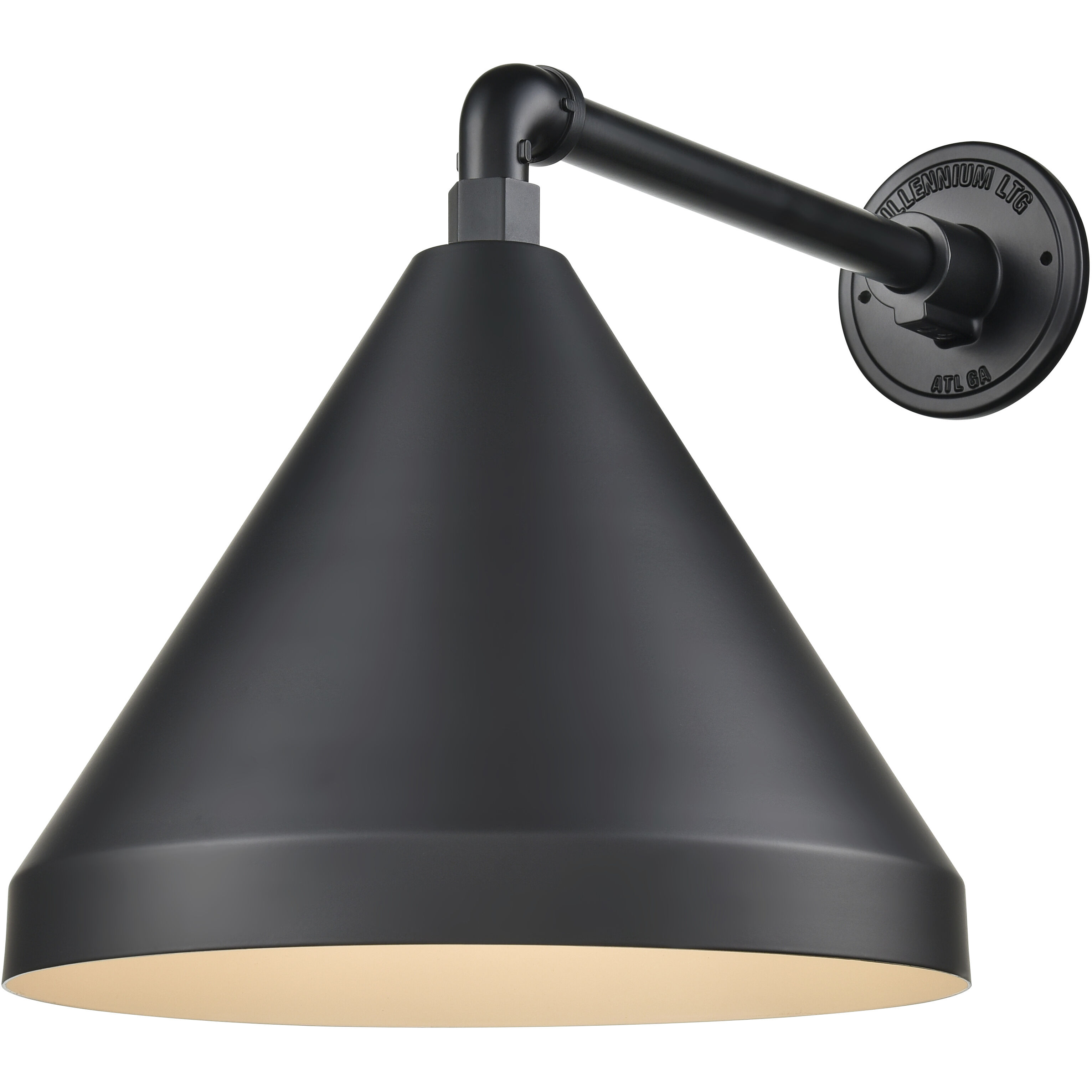 R Series Satin Black 13 inch Cone Shade